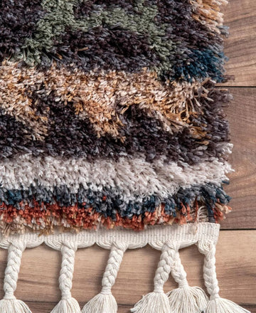 6' Square Grey nuLoom Shag Rug