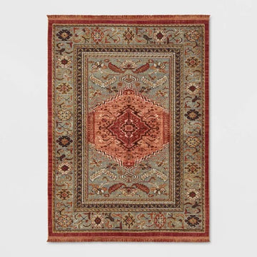 5x7 Rust/Green Traditional Rug