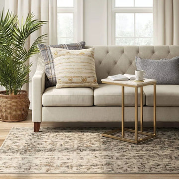 5x7 Beige/Grey Modern Rug