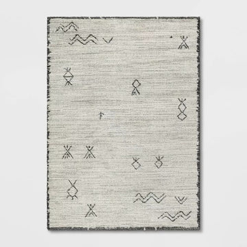 5x7 White/Grey Moroccan Shag Rug