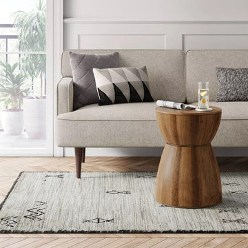 5x7 White/Grey Moroccan Shag Rug