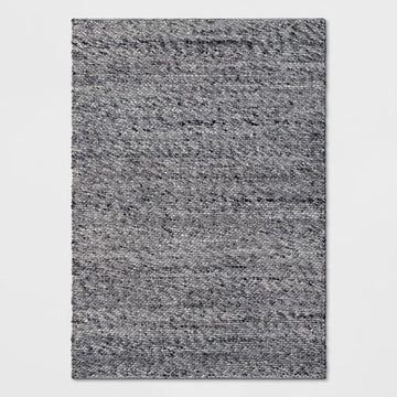 5x7 Charcoal Modern Wool Rug
