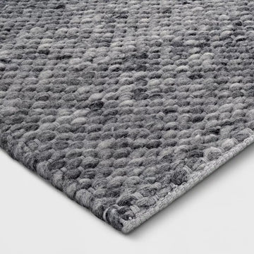 5x7 Charcoal Modern Wool Rug