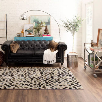 5x7 Tan Leopard Modern Rug