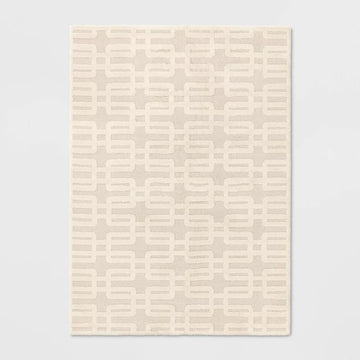5x7 Ivory Modern Shag Rug