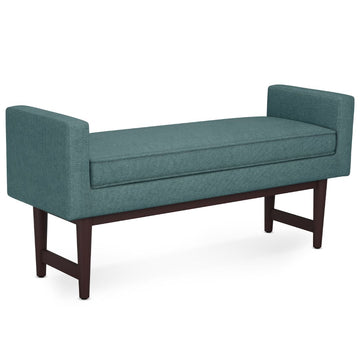 Teal Mid-Century Bench