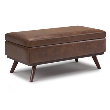 Brown Mid-Century Storage Ottoman