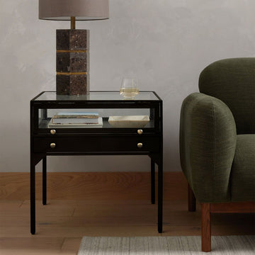 Black Metal west elm Side Table