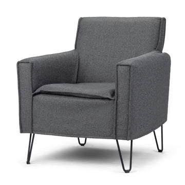Grey Linen Modern Armchair