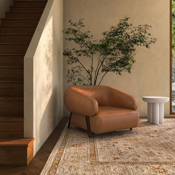 Tan Leather Moe's Home Armchair