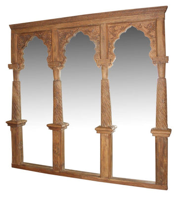 Triple Window Salvaged Floor Mirror, 5200