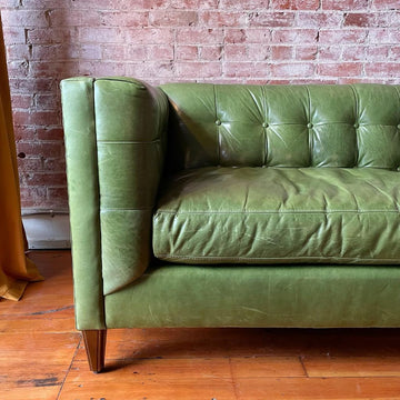 Green Leather Roger & Chris Sofa