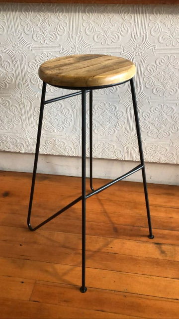 Black Grasshopper-Leg Industrial Bar Stool