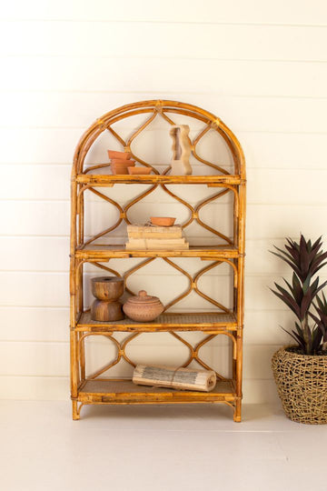 Arched Rattan Bookshelf