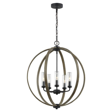 Oak / Iron Visual Comfort Outdoor Chandelier