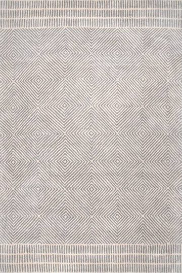 9x12 Grey/Beige nuLoom Wool Rug