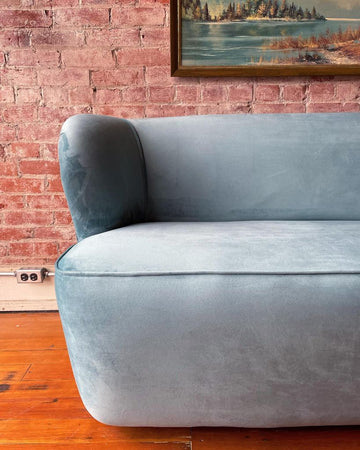 Blue Velvet Modern Sofa