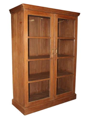 Glass Door Wood Farmhouse Hutch