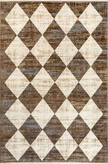 8x10 Tan Diamond Rug